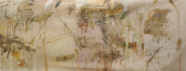 "Dawn, Tantulean Creek"  2006  archival oil on polyester canvas  188 x 483 cm.  Private Collection Sydney. 